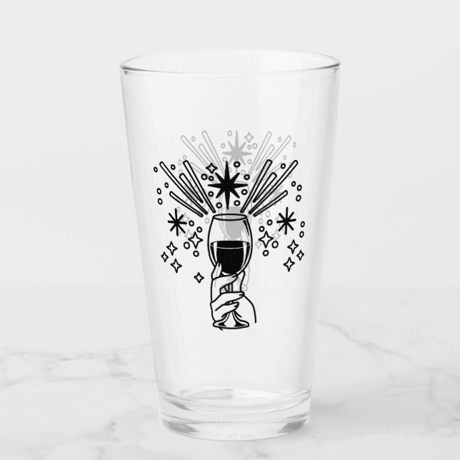 Cheers to a New Year Celebration Design Glass (Front)