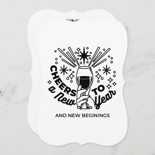 Cheers to a New Year Celebration Design Invitation (Front/Back)