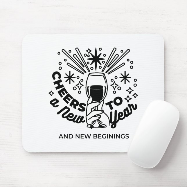 Cheers to a New Year Celebration Design Mouse Pad (With Mouse)