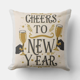 Cheers to a new year cushion