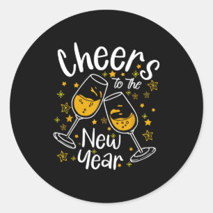 Cheers To A New Year Eve Party Countdown Happy New Classic Round Sticker
