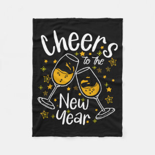Cheers To A New Year Eve Party Countdown Happy New Fleece Blanket