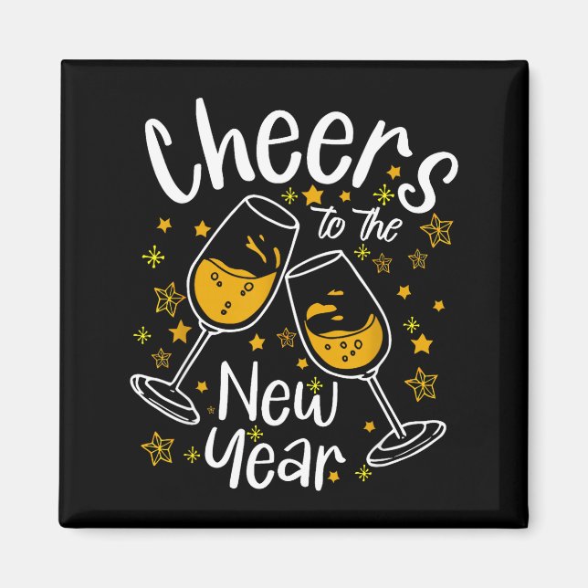 Cheers To A New Year Eve Party Countdown Happy New Magnet (Front)