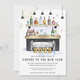 Cheers to a New Year Holiday Cocktail Party Invitation