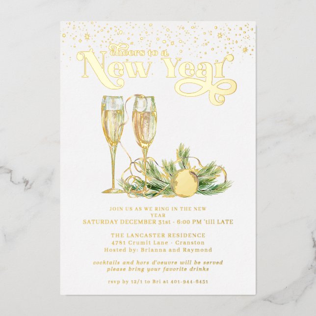Cheers to a New Year | Sparkling Champagne  (Front)