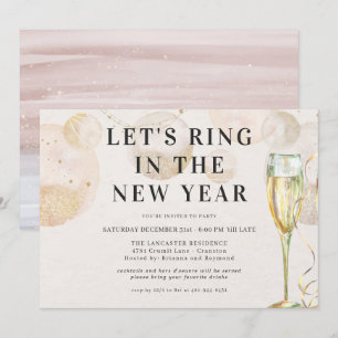 Cheers to a New Year Sparkling Champagne Invitation