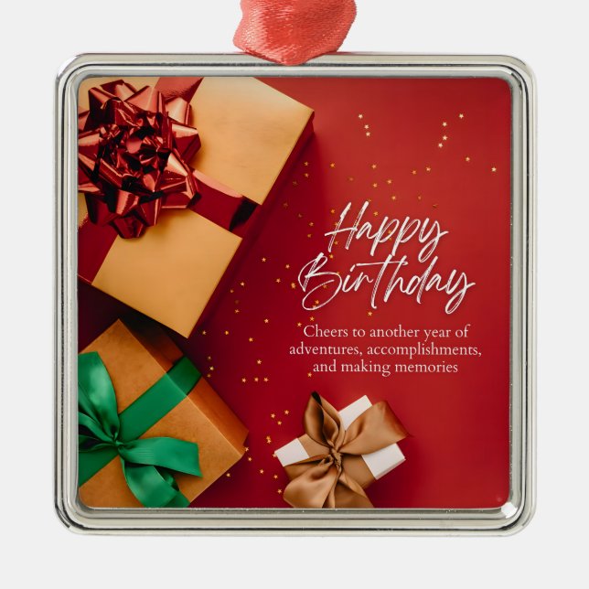 Cheers to Another Year Metal Tree Decoration (Front)