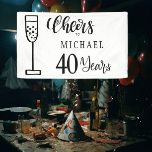 Cheers to any age men years typography birthday banner