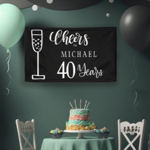 Cheers to any age men years typography birthday banner