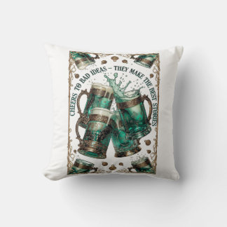 Cheers to Bad Ideas Tankards Graphic Tee Cushion