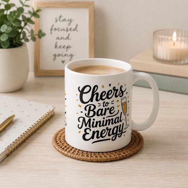 Cheers to bare minimal energy  coffee mug (Creator Uploaded)