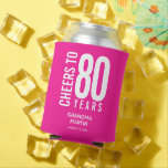 Cheers to Birthday Years Hot Pink Can Cooler<br><div class="desc">Can coolers are personalised with the birthday years,  birthday girl and party date on a hot pink can cooler or any colour you choose. Ideal for any birthday year celebration,  retirement party,  anniversary celebration or any occasion. MORE colours in our store.</div>
