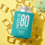 Cheers to Birthday Years Turquoise Can Cooler<br><div class="desc">Can coolers are personalised with the birthday years,  birthday girl's name and party date on a turquoise can cooler or any colour you choose. Ideal for any birthday year celebration,  retirement party,  anniversary celebration,  party keepsake or any occasion. MORE colours in our store.</div>