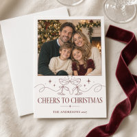 Cheers to Christmas Champagne Bow Family Photo