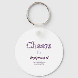 cheers to engagement of name purple pastel maron key ring