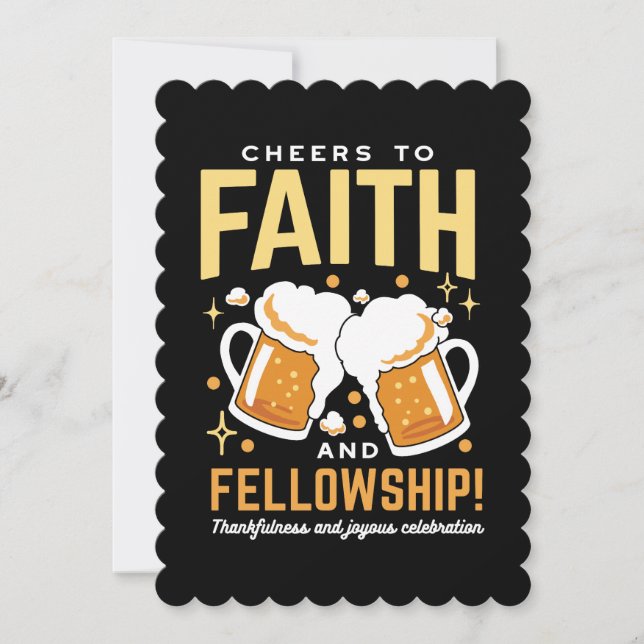 Cheers to Faith & Fellowship - Oktoberfest  Holiday Card (Front)