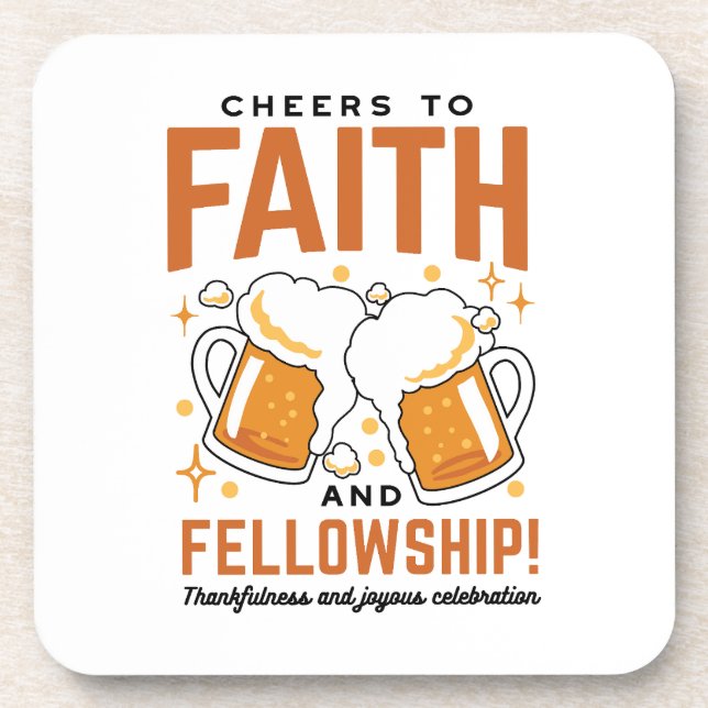 Cheers to Faith & Fellowship - Oktoberfest Tee Coaster (Front)