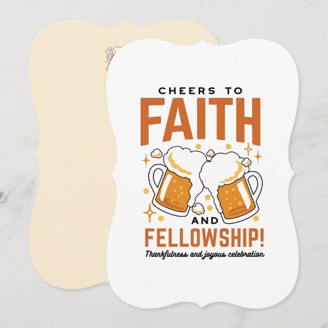 Cheers to Faith & Fellowship - Oktoberfest Tee Holiday Card (Front/Back)