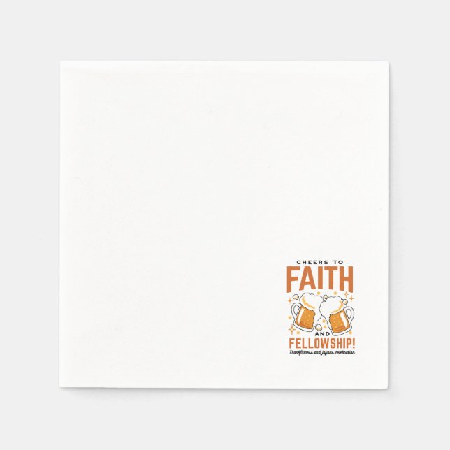 Cheers to Faith & Fellowship - Oktoberfest Tee Napkin (Front)