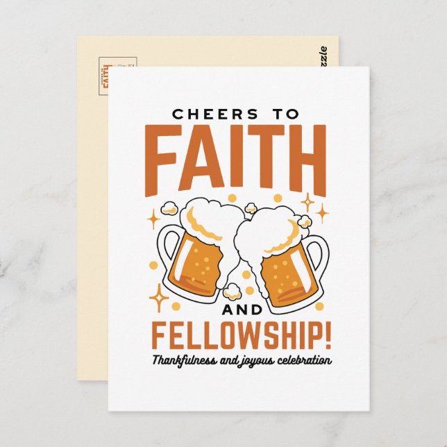 Cheers to Faith & Fellowship - Oktoberfest Tee Postcard (Front/Back)