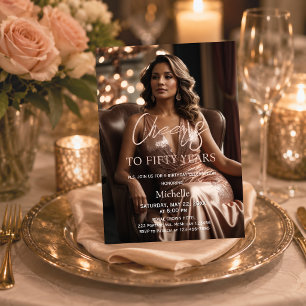 Cheers to Fifty Years Modern Milestone Birthday  Invitation