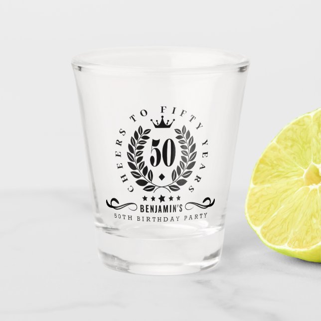 Cheers To Fifty Years Personalised 50th Birthday  Shot Glass (Front)