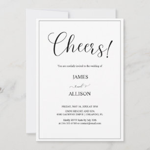 Cheers to Forev Cheers Elegant Minimalist Simple Invitation