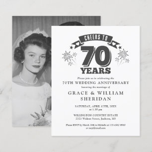 Cheers To Forever 70th Anniversary Photo Invite