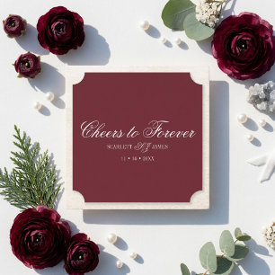 Cheers to Forever Couples Monogram Wedding Paper Coaster