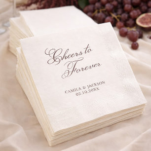 Cheers to Forever Victorian Brown Wedding Napkin