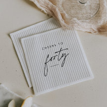 Cheers to Forty Handwritten 40th Birthday Stripy