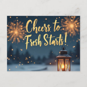 Cheers to Fresh Starts – Inspirational New Year Postcard