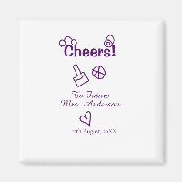 Cheers to future Mrs add bride name purple doodle