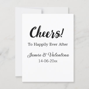 Cheers to happily ever after add couple name date  postcard