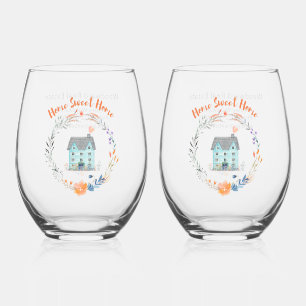 Cheers to Home Sweet Home Realtor Congrats Custom Stemless Wine Glass