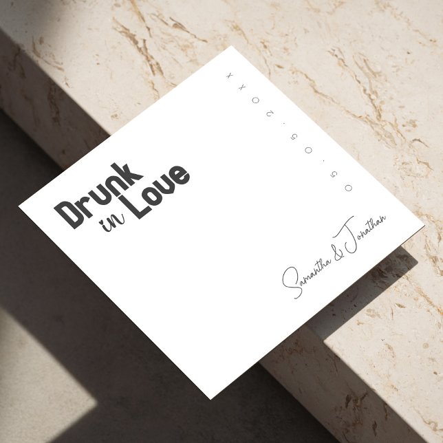 Cheers to Love and Laughter, Drunk in Love Wedding Napkin (Cheers to Love and Laughter, Drunk in Love Wedding Napkins)