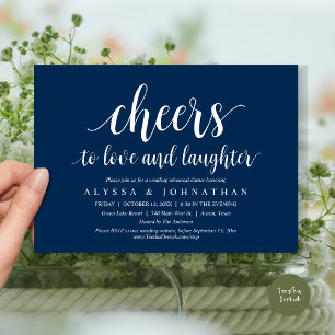 Cheers to love and laughter, Wedding Rehearsal Invitation