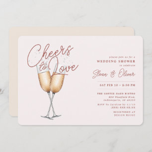 Cheers to Love Blush Bridal Shower Invitation