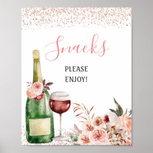 Cheers to Love Blush Pink Bridal Shower Snacks Poster