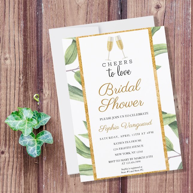 Cheers to Love Botanical Bridal Shower Party  Invitation (Creator Uploaded)