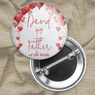 Cheers to Love Bridal Shower Father of the Bride 7.5 Cm Round Badge