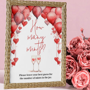 Cheers to Love Bridal Shower How Many Mints Game Poster