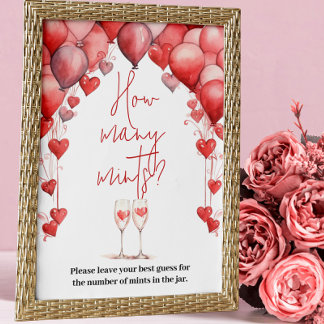 Cheers to Love Bridal Shower How Many Mints Game Poster