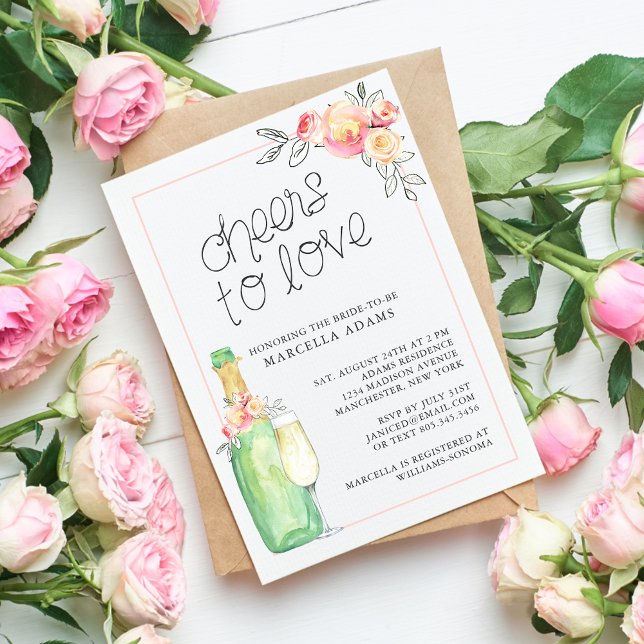 Cheers To Love Bridal Shower Invitation (Creator Uploaded)