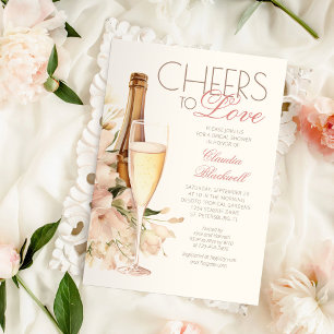 Cheers to Love Champagne Bridal Shower Invitation