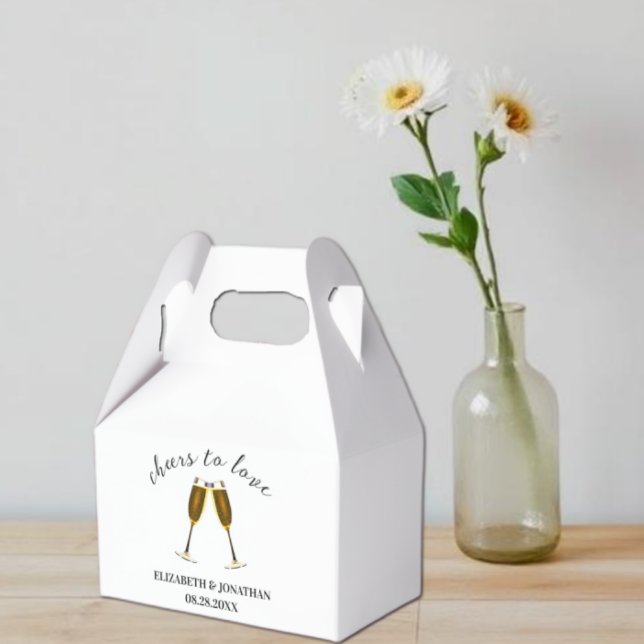 Cheers To Love Champagne Glasses Favour Box (Creator Uploaded)