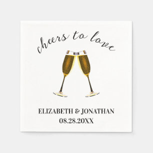 Cheers To Love Champagne Glasses Napkin