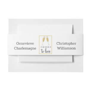 Cheers to Love Champagne Toast Wedding Invitation Belly Band