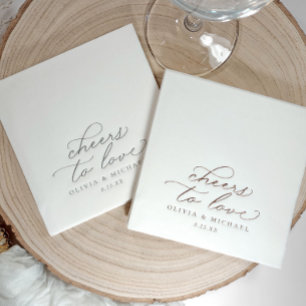 Cheers to Love Elegant Wedding Gold Foil Napkins