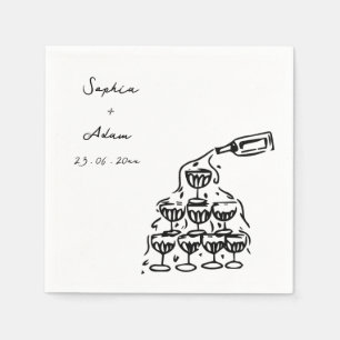 Cheers to love Hand Drawn Wedding Napkin